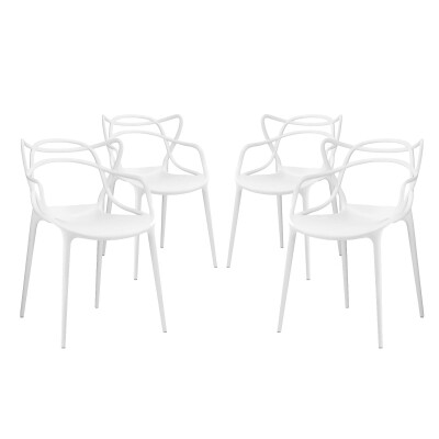 EEI-2348-WHI-SET Entangled Dining Set Set of 4 White