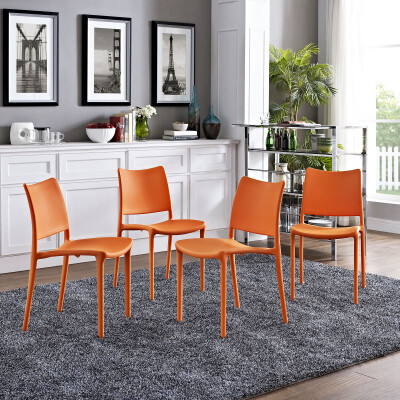 EEI-2425-ORA-SET Hipster Dining Side Chair (Set of 4) Orange