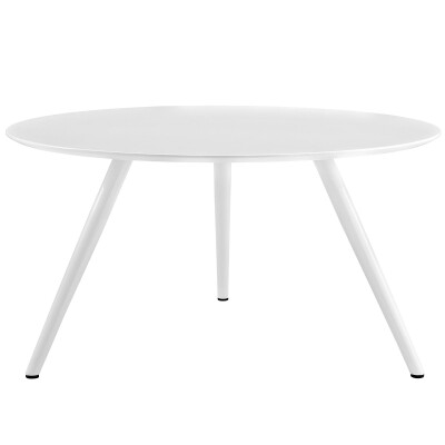 EEI-2524-WHI Lippa 54" Round Wood Top Dining Table with Tripod Base White
