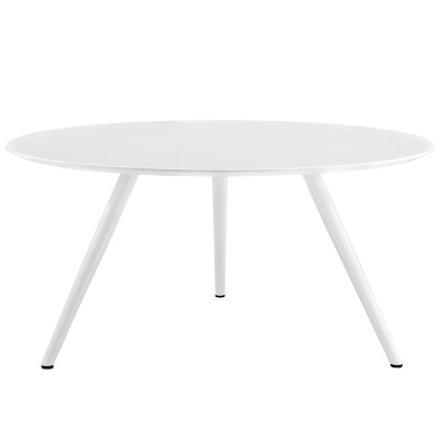 EEI-2525-WHI Lippa 60" Round Wood Top Dining Table with Tripod Base White