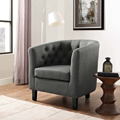 EEI-2551-GRY Prospect Upholstered Fabric Armchair Gray