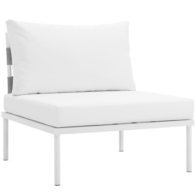 EEI-2600-WHI-WHI Harmony Armless Outdoor Patio Aluminum Chair