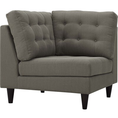 EEI-2610-GRA Empress Upholstered Fabric Corner Sofa Granite
