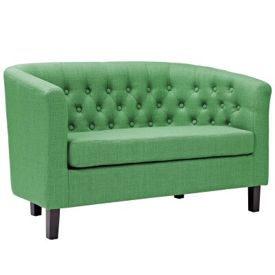 EEI-2614-GRN Prospect Upholstered Fabric Loveseat Kelly Green