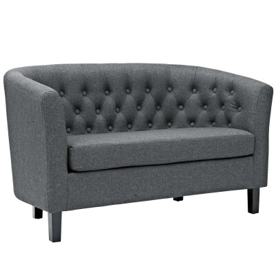 EEI-2614-GRY Prospect Upholstered Fabric Loveseat Gray