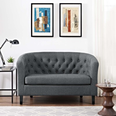 EEI-2614-GRY Prospect Upholstered Fabric Loveseat Gray