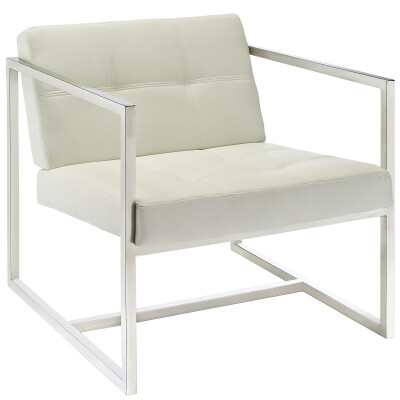 EEI-263-WHI Hover Upholstered Vinyl Lounge Chair White