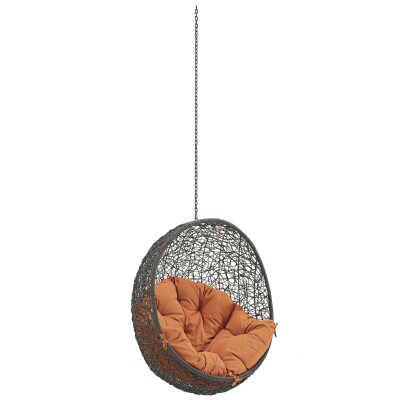 EEI-2654-GRY-ORA Hide Outdoor Patio Swing Chair Without Stand