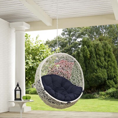 EEI-2654-WHI-NAV Hide Outdoor Patio Swing Chair Without Stand
