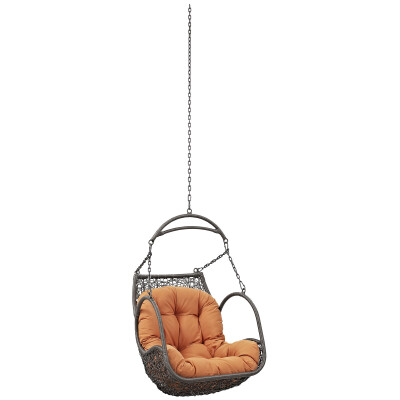 EEI-2659-ORA-SET Arbor Outdoor Patio Swing Chair Without Stand Orange