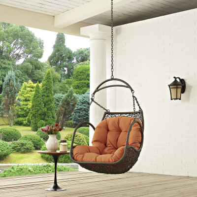 EEI-2659-ORA-SET Arbor Outdoor Patio Swing Chair Without Stand Orange