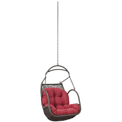 EEI-2659-RED-SET Arbor Outdoor Patio Swing Chair Without Stand Red