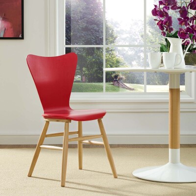 EEI-2672-RED Cascade Wood Dining Chair Red