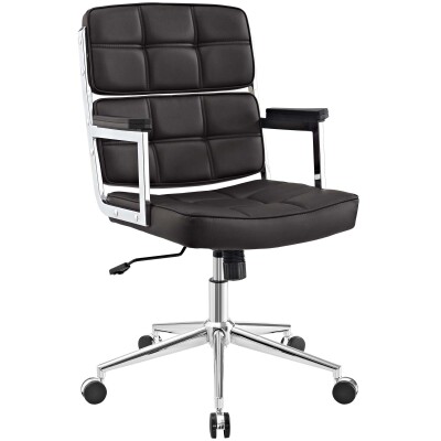 EEI-2685-BRN Portray Highback Upholstered Vinyl Office Chair Brown