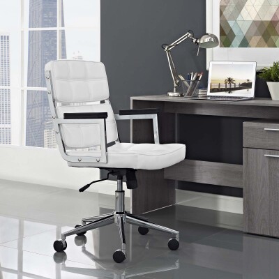 EEI-2685-WHI Portray Highback Upholstered Vinyl Office Chair White