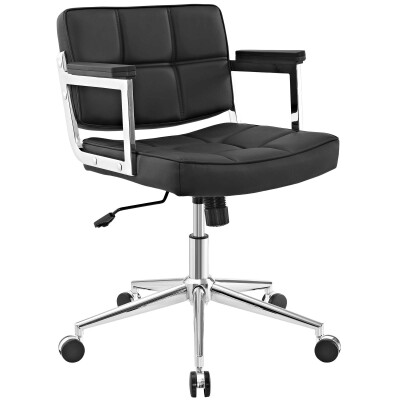 EEI-2686-BLK Portray Mid Back Upholstered Vinyl Office Chair Black