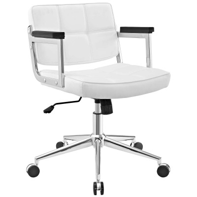 EEI-2686-WHI Portray Mid Back Upholstered Vinyl Office Chair White