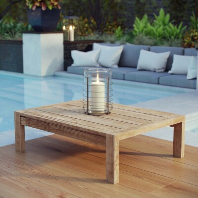EEI-2710-NAT Upland Outdoor Patio Wood Coffee Table Natural