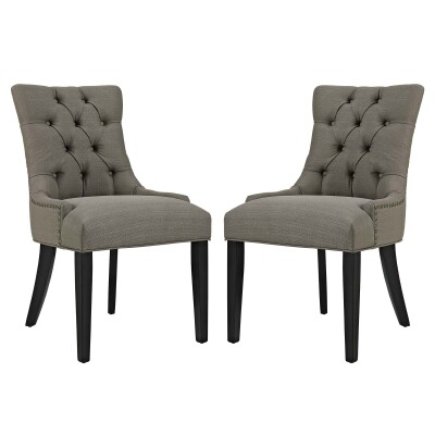 EEI-2743-GRA-SET Regent Dining Side Chair Fabric (Set of 2) Granite