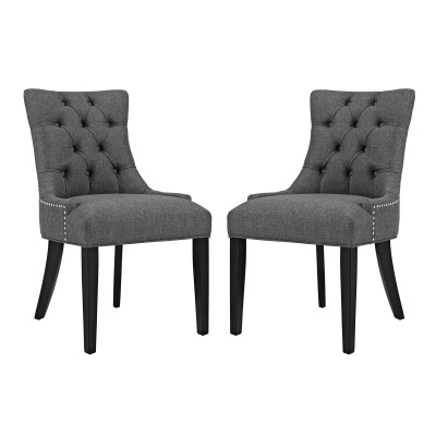 EEI-2743-GRY-SET Regent Dining Side Chair Fabric (Set of 2) Gray