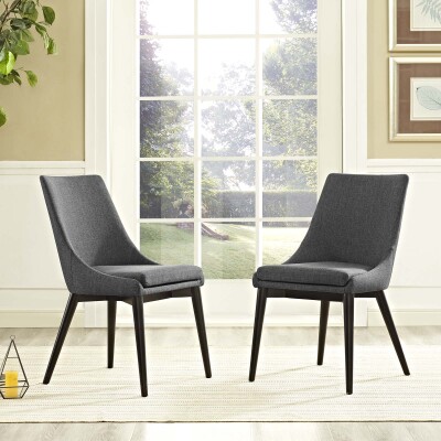 EEI-2745-GRY-SET Viscount Dining Side Chair Fabric (Set of 2) Gray