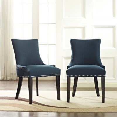 EEI-2746-AZU-SET Marquis Dining Side Chair Fabric (Set of 2) Azure