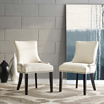 EEI-2746-BEI-SET Marquis Dining Side Chair Fabric (Set of 2) Beige