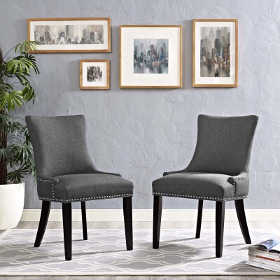 EEI-2746-GRY-SET Marquis Dining Side Chair Fabric (Set of 2) Gray