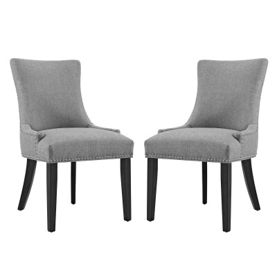 EEI-2746-LGR-SET Marquis Dining Side Chair Fabric (Set of 2) Light Gray