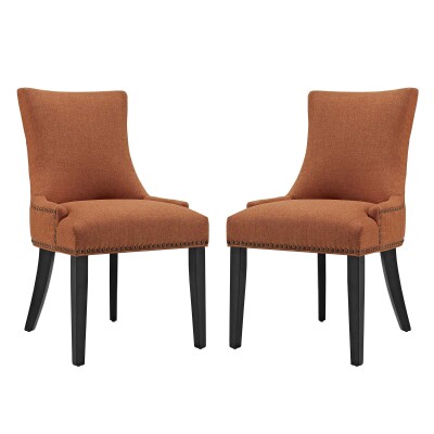 EEI-2746-ORA-SET Marquis Dining Side Chair Fabric (Set of 2) Orange