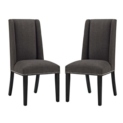 EEI-2748-BRN-SET Baron Dining Chair Fabric (Set of 2) Brown