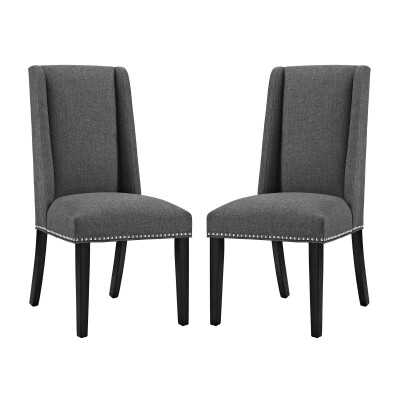 EEI-2748-GRY-SET Baron Dining Chair Fabric (Set of 2) Gray