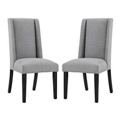 EEI-2748-LGR-SET Baron Dining Chair Fabric (Set of 2) Light Gray
