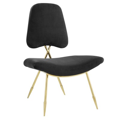 EEI-2809-BLK Ponder Upholstered Velvet Lounge Chair Black