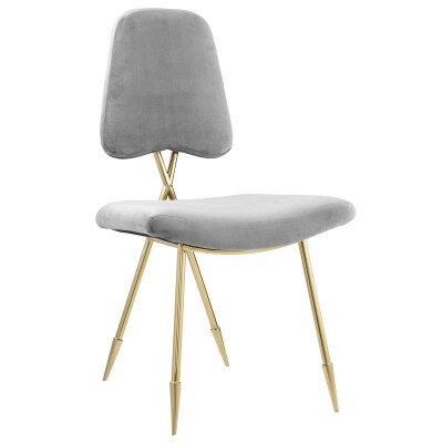 EEI-2811-GRY Ponder Upholstered Velvet Dining Side Chair Gray