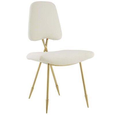 EEI-2811-IVO Ponder Upholstered Velvet Dining Side Chair Ivory