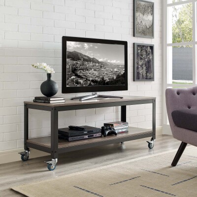EEI-2855-GRY-WAL Vivify Tiered Serving or TV Stand Gray Walnut