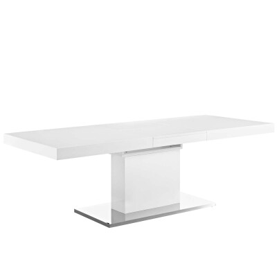 EEI-2870-WHI-SLV Vector Expandable Dining Table