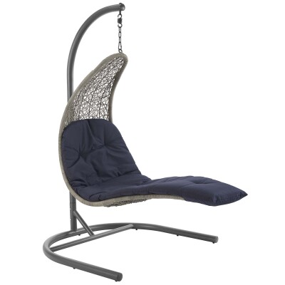 EEI-2952-LGR-NAV Landscape Hanging Chaise Lounge Outdoor Patio Swing Chair