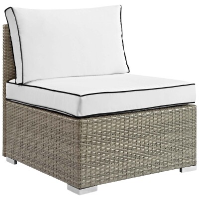 EEI-2958-LGR-WHI Repose Outdoor Patio Armless Chair Light Gray White