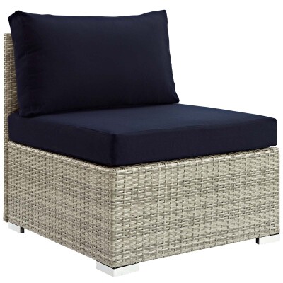 EEI-2959-LGR-NAV Repose Sunbrella® Fabric Outdoor Patio Armless Chair