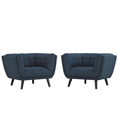EEI-2982-BLU-SET Bestow 2 Piece Upholstered Fabric Armchair Set Blue