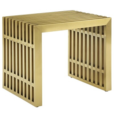 EEI-2993-GLD Gridiron Small Stainless Steel Bench Gold