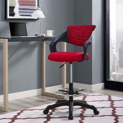 EEI-3040-RED Thrive Mesh Drafting Chair Red