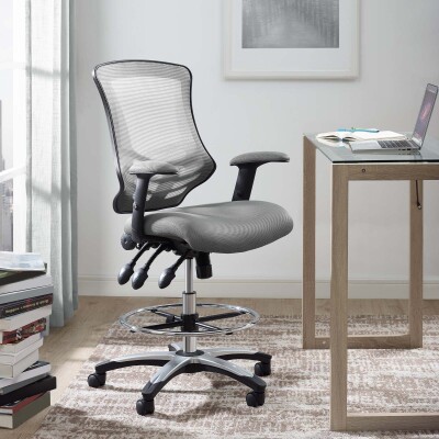 EEI-3043-GRY Calibrate Mesh Drafting Chair Gray