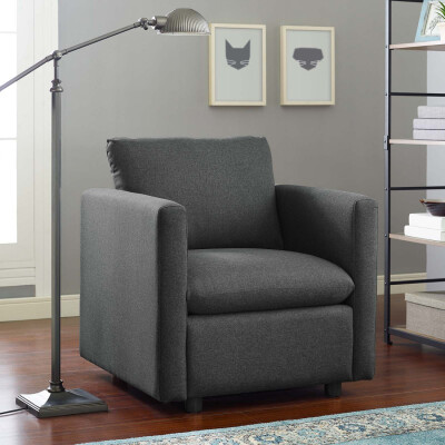 EEI-3045-GRY Activate Upholstered Fabric Armchair Gray
