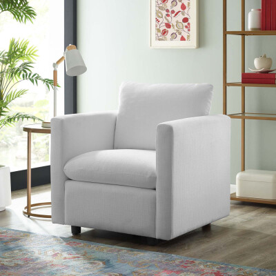 EEI-3045-WHI Activate Upholstered Fabric Armchair White