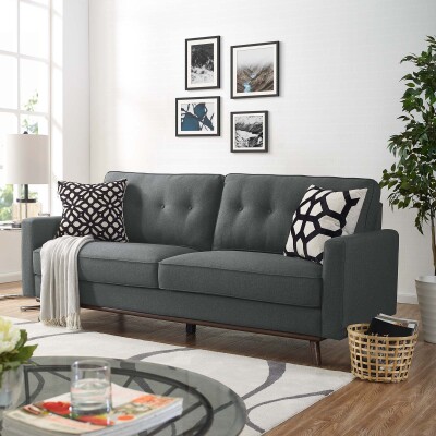 EEI-3046-GRY Prompt Upholstered Fabric Sofa Gray