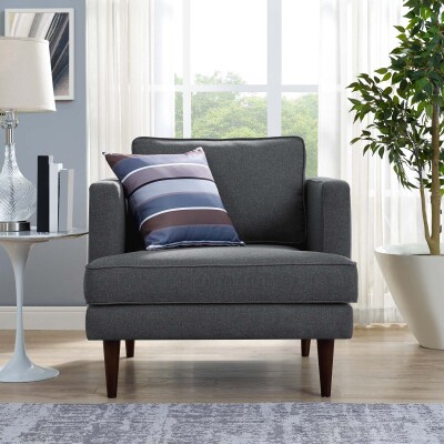 EEI-3055-GRY Agile Upholstered Fabric Armchair Gray