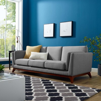 EEI-3062-LGR Chance Upholstered Fabric Sofa Light Gray